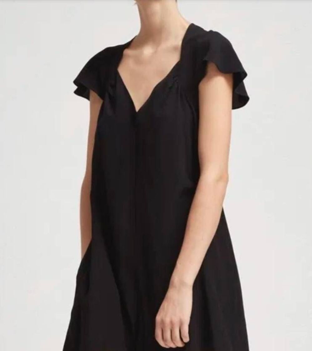 French Connection Kozani Drape Tie Back Romper Black 10